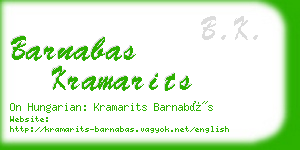 barnabas kramarits business card